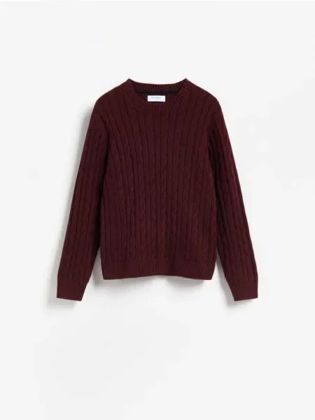 Reserved Pulover cu broderie carmin