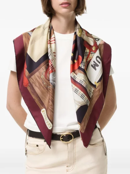 Selyem sál Burberry piros