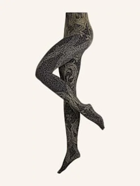 Wolford Punčocháče Metallic Jacquard black/gold černé