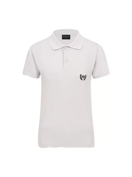 Lniana koszulka polo Balenciaga szara