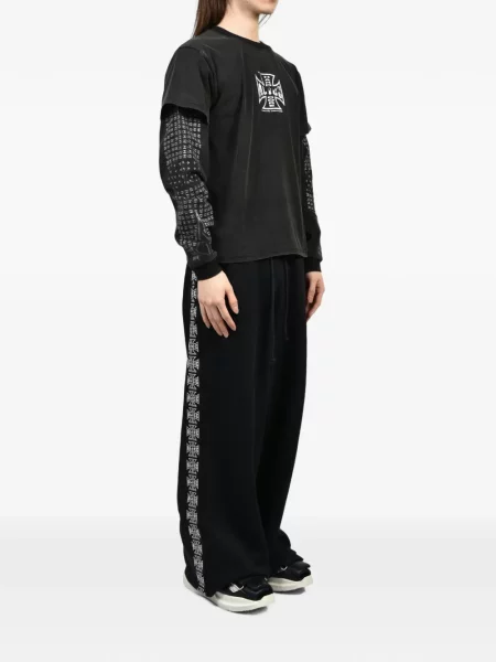 Pantaloni N.hoolywood alergare cu autograf negru