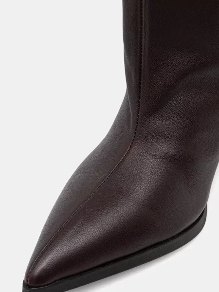 Кожаные сапоги Answear.lab на шпильке бордовые