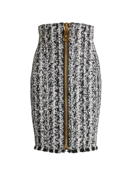 Fustă Balmain din tweed negru