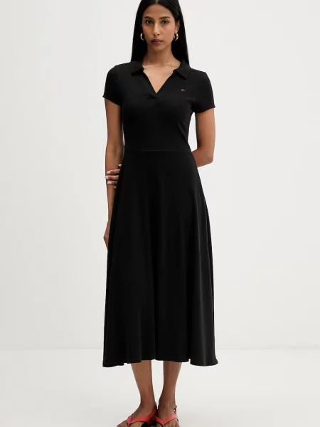 Tommy Jeans rochie evazată cu negru