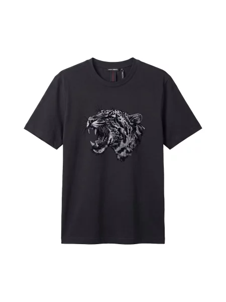 ANTONY MORATO Tricou albastru marin / gri / gri deschis negru