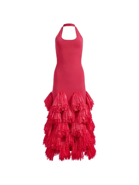 Rochie midi Aje tricotate roz
