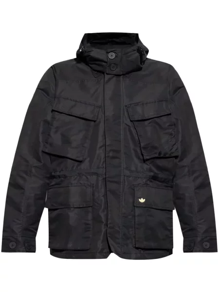 Szerokie spodnie dresowe Adidas z kapturem czarne