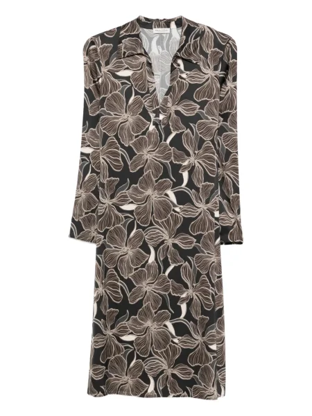 Rochie midi Marc O'polo cu model floral cu imagine până la genunchi negru