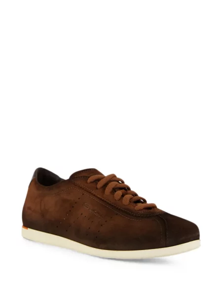 Sneakerși Santoni din piele de căprioară maro