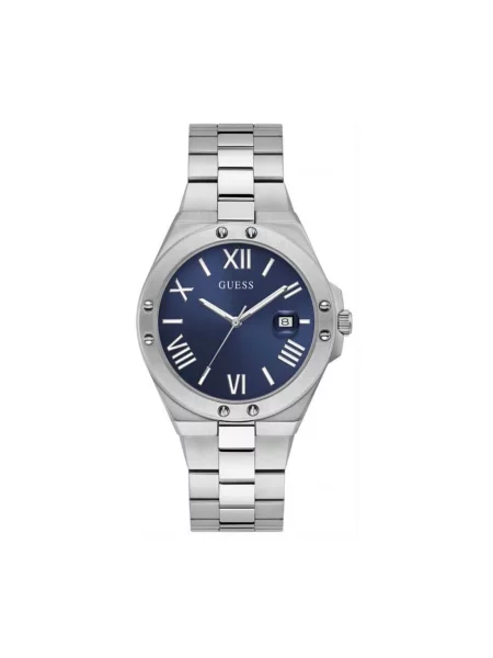 Lniany zegarek Guess szary
