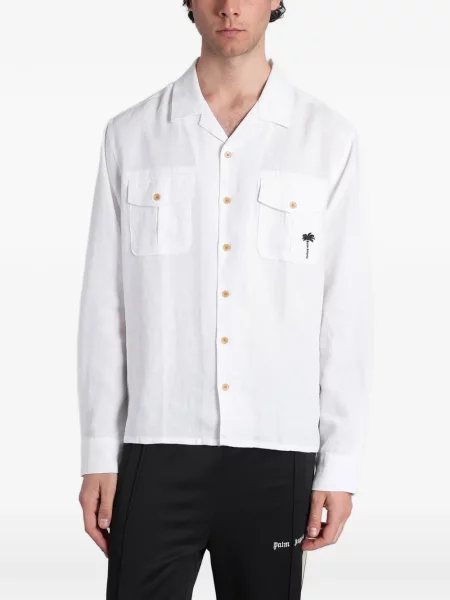Cămașă Palm Angels cu broderie alb