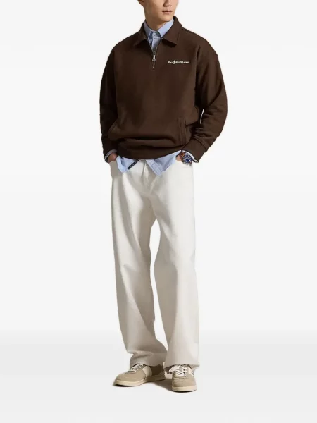 Gulerat tricou polo Polo Ralph Lauren cu decolteu în V fără mâneci maro