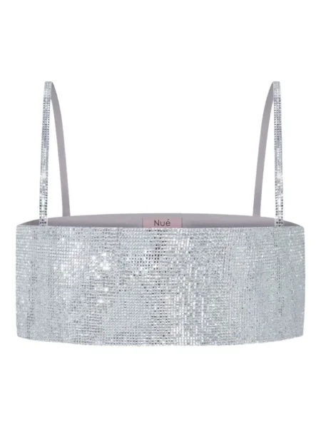 Top Nué de cristal argintiu