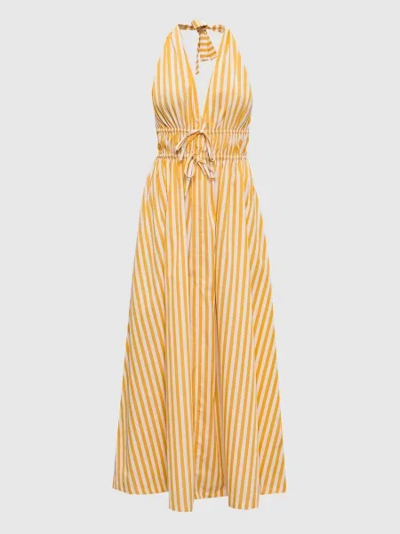 Сукня міді Ermita в смужку Faithfull помаранчева