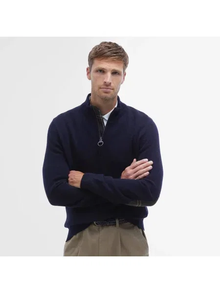 Sweter Barbour wełniany niebieski