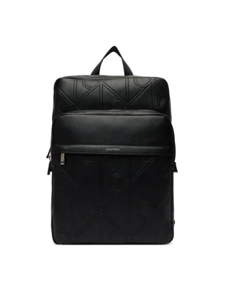 Calvin Klein Geantă crossover Emblem Aop Emboss Slim Square Bp negru