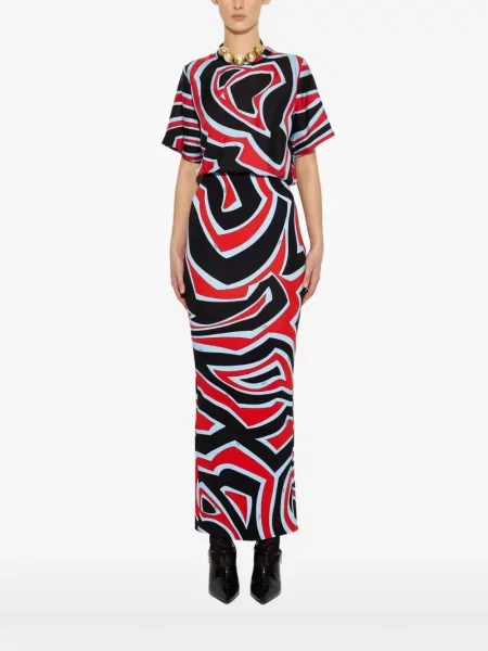 Top Pucci de mătase cu imagine negru