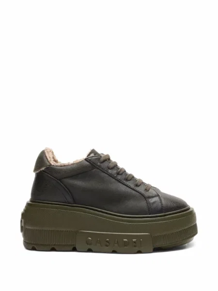Sneakerși Casadei cu blană verde