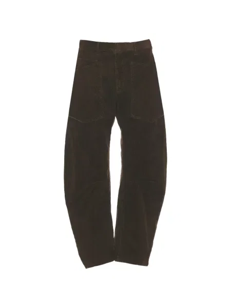Pantaloni Nili Lotan de catifea cord maro