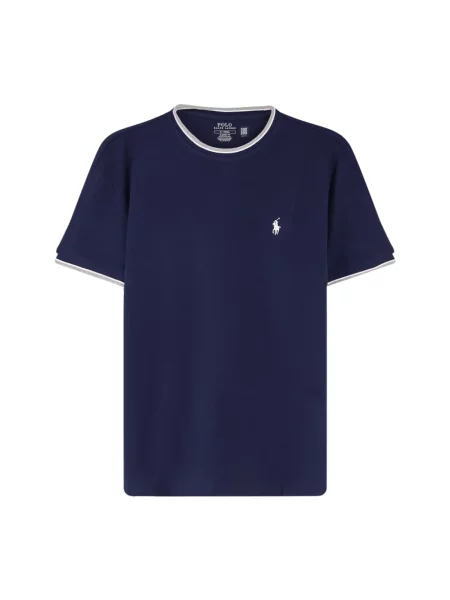 Polo Ralph Lauren Koszulki Mężczyzna Niebieski L Ribbed Crewneck T-Shirt granatowa