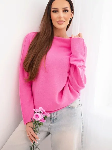 Pulover Kesi Włoski asimetric alb