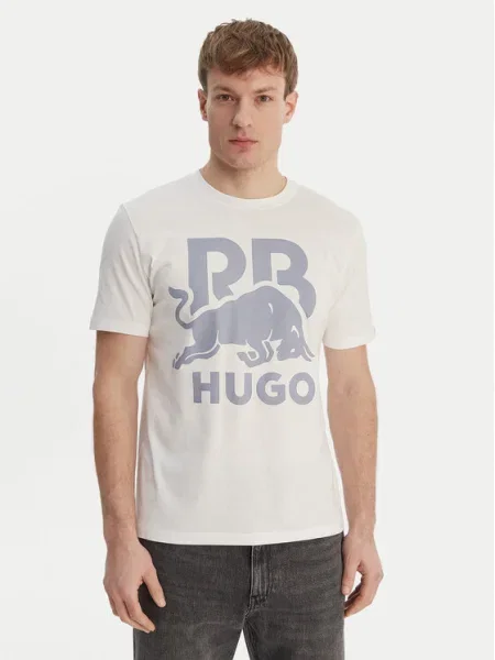 HUGO Tricou Dlix_RB alb
