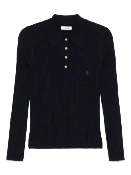 Polo Sandro tricotate albastru