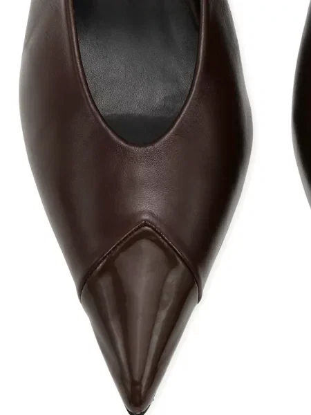 Pantofi cu toc Rotate Birger Christensen din piele slingback maro