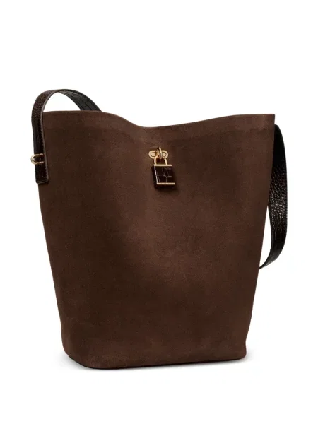 Geantă Tory Burch din piele de căprioară maro