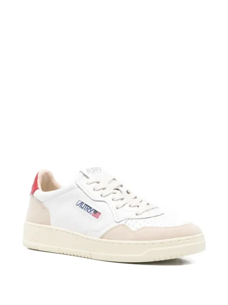 Sneakerși Autry din piele de căprioară alb