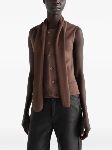 Cardigan Lemaire de lână asimetric maro