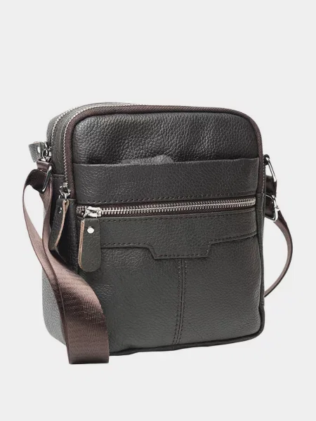 Кожаная сумка кросс-боди Borsa Leather коричневая