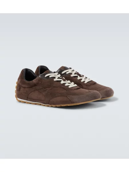 Sneakerși Bottega Veneta din piele de căprioară maro