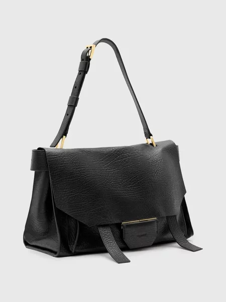 Шкіряна сумочка AllSaints URSA чорний