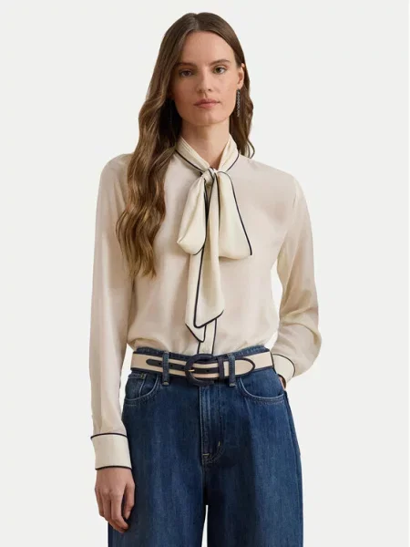 Рубашка Lauren Ralph Lauren бежевая