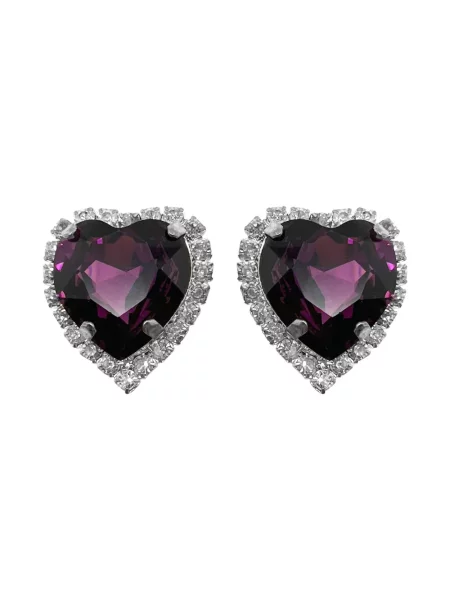 Cercei Jennifer Gibson Jewellery cu motiv cu inimi argintiu