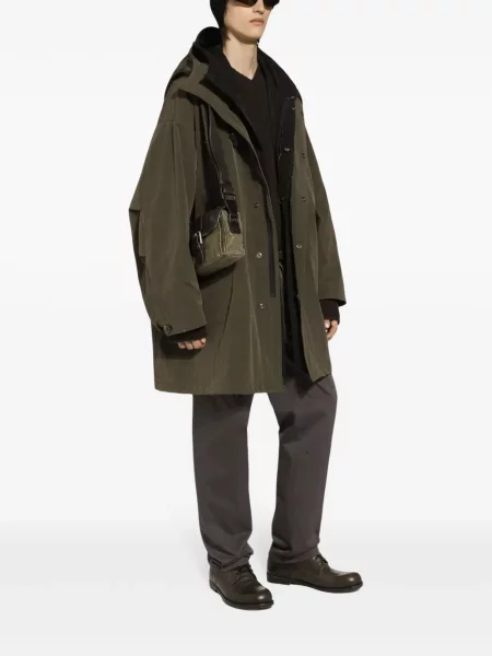 Parka Dolce And Gabbana z kapturem zielona