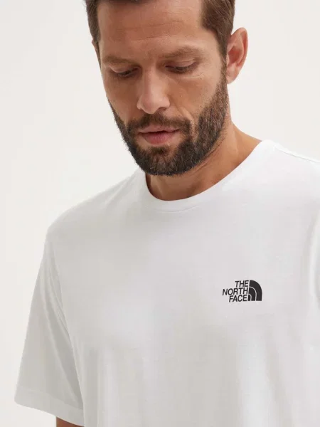 Тениска The North Face M S/S Simple Dome Tee с принт бяло