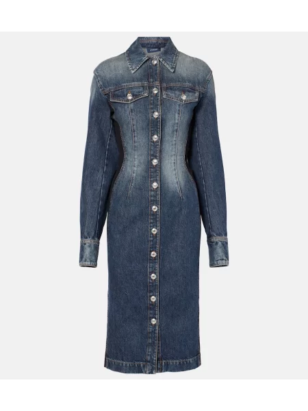 Sukienka jeansowa Sportmax do kolan garniturowa fioletowa