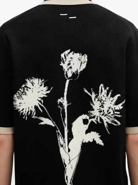 Cămașă Filling Pieces cu model floral tricotate cu imagine negru