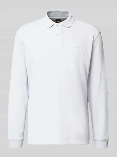 Koszulka polo o kroju regular fit z mieszanki bawełny model ‘PETEMPESTOLONG’ Boss Orange