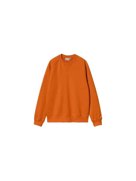 Carhartt WIP Chase Sweat Tirmeric Mężczyźni Bluzy i bluzy z kapturem Carhartt WIP Size: S pomarańczowy