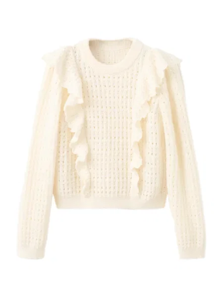 MANGO Pulover TEJADO deschis bej