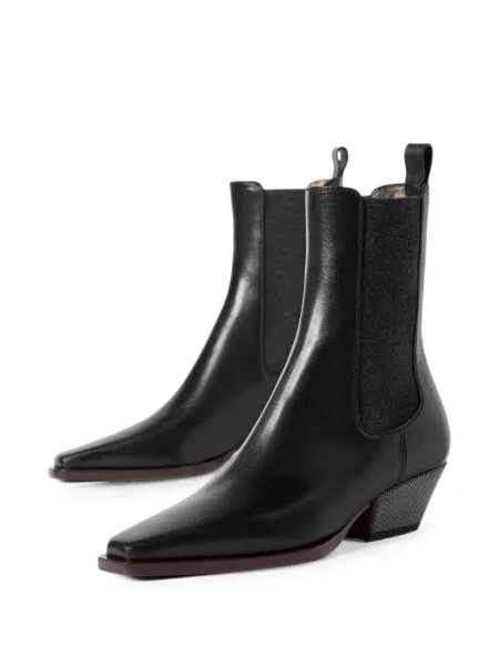 Cizme scurte Brunello Cucinelli din piele negru