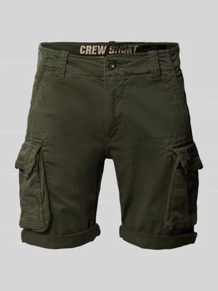 Szorty cargo o kroju regular fit z wyhaftowanym logo model ‘CREW SHORT’ Alpha Industries