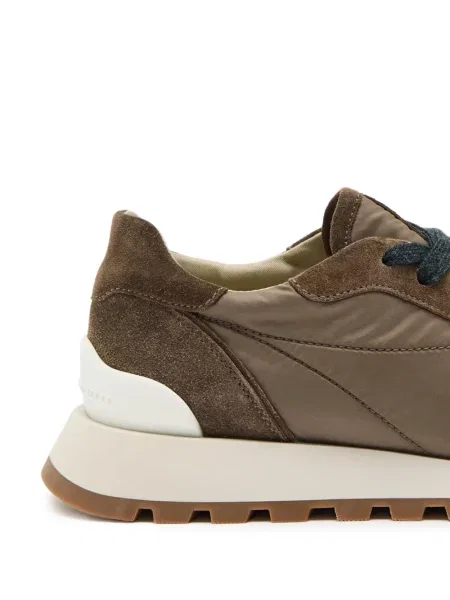 Sneakerși Brunello Cucinelli din piele de căprioară maro