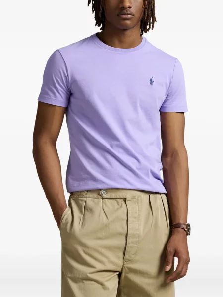 Kožené tričko Polo Ralph Lauren bez podpatku zelené