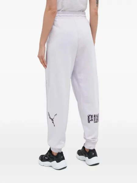 Pantaloni Puma cu imagine alergare cu cordon violet