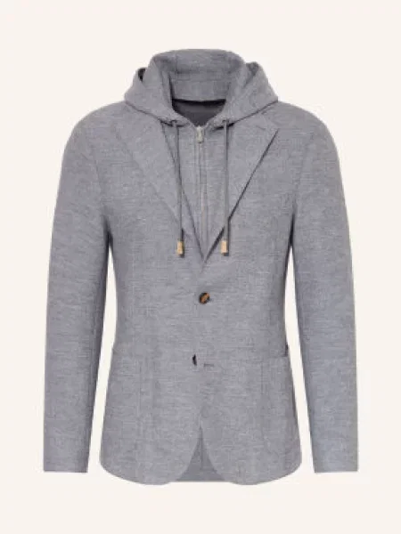 Eleventy Pletené Sako Extra Slim Fit S Odnímatelným Lemem světle šedá