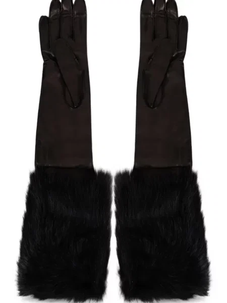 Mănuși Alberta Ferretti din piele negru